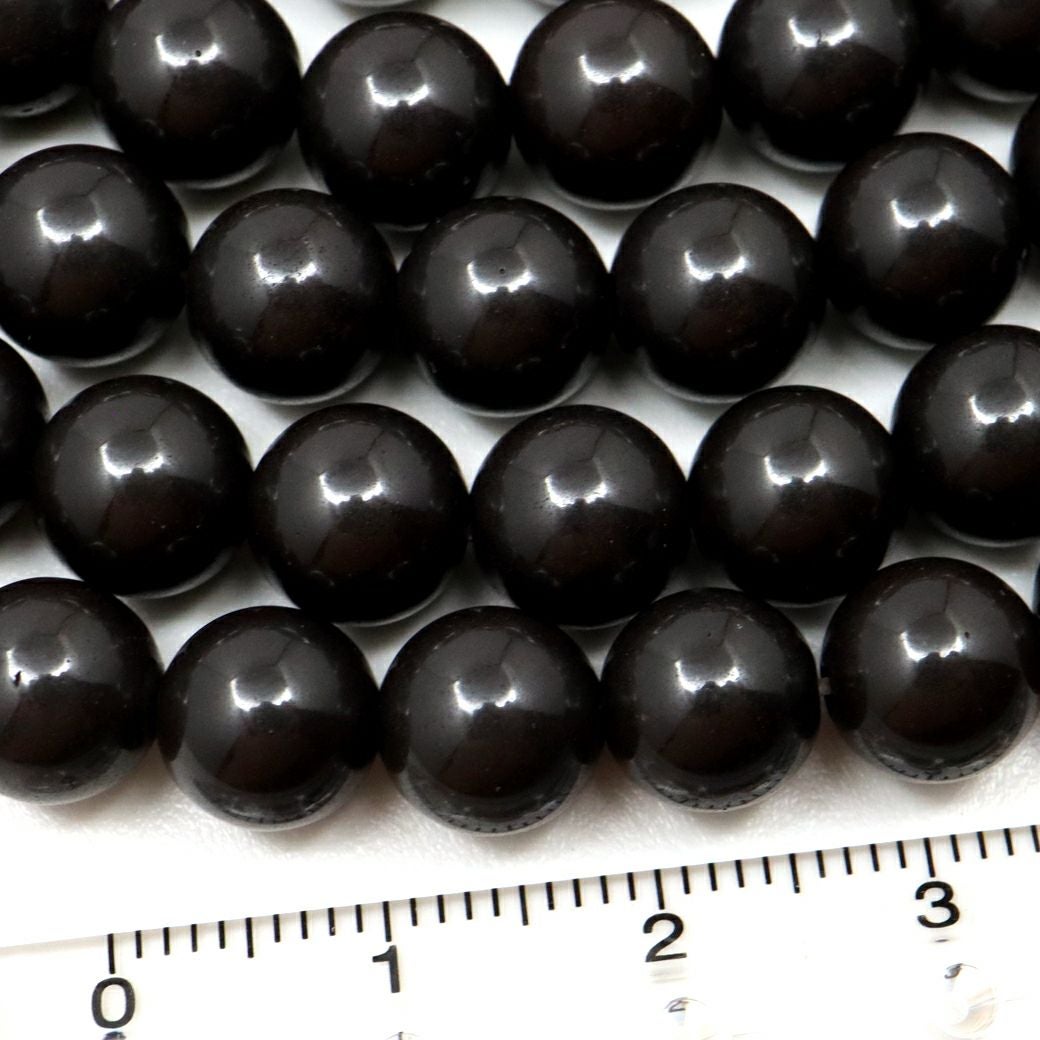北投石 ビーズ パーツ 8mm 黒色 ブラック 一連 約40cm 台湾産 ほくとうせき セラミック ラジウム Hokutolite