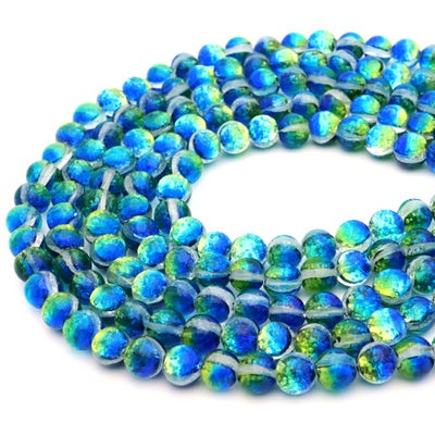 ケラママリン ホタルガラス ビーズ 一連 8mm 50玉 光る 夜光 とんぼ玉 パーツ 沖縄 お土産 慶良間諸島