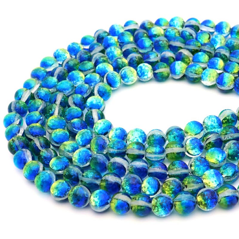 ケラママリン ホタルガラス ビーズ 一連 8mm 50玉 光る 夜光 とんぼ玉 パーツ 沖縄 お土産 慶良間諸島