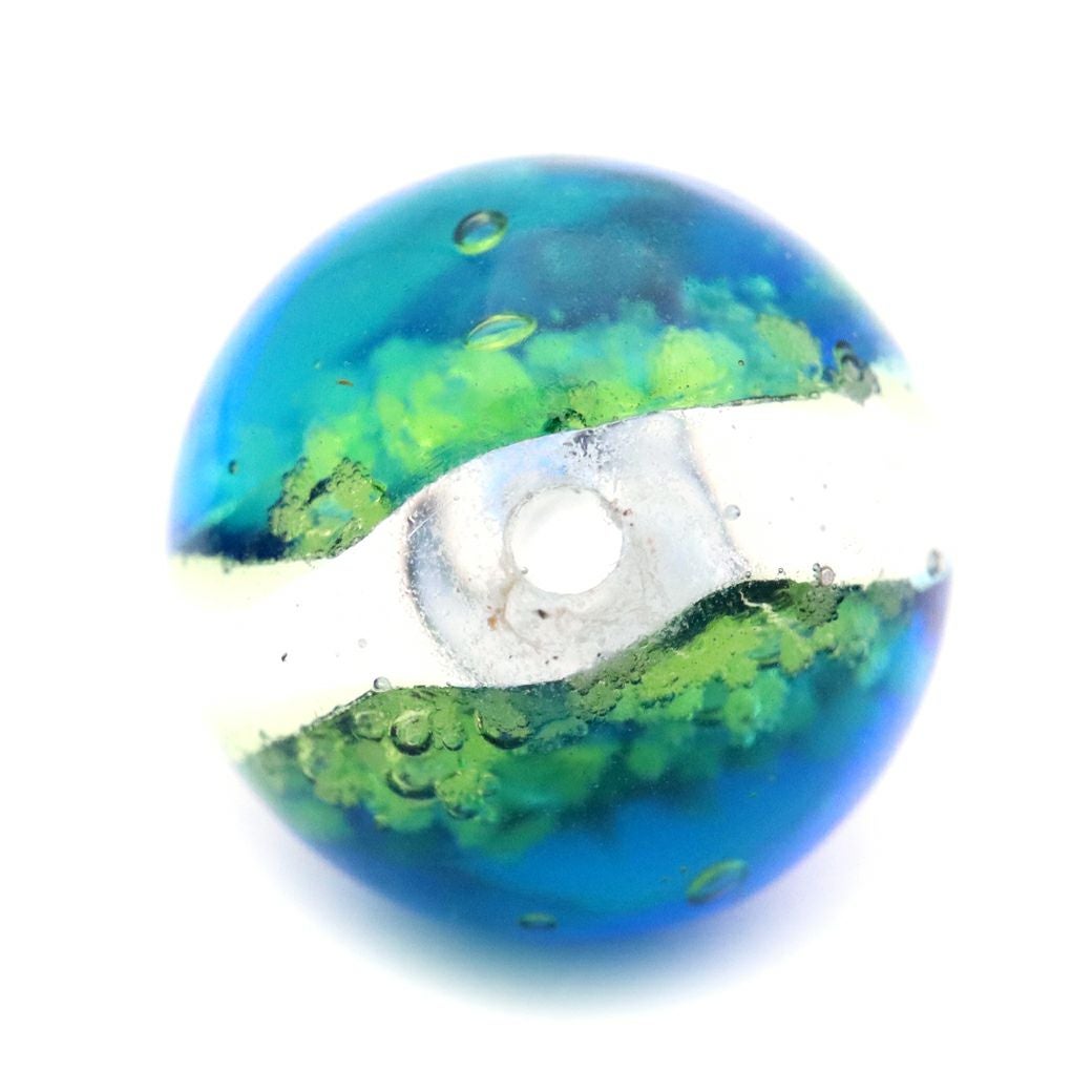 ケラママリン ホタルガラス ビーズ 一連 10mm 40玉 光る 夜光 とんぼ玉 パーツ 沖縄 お土産 慶良間諸島