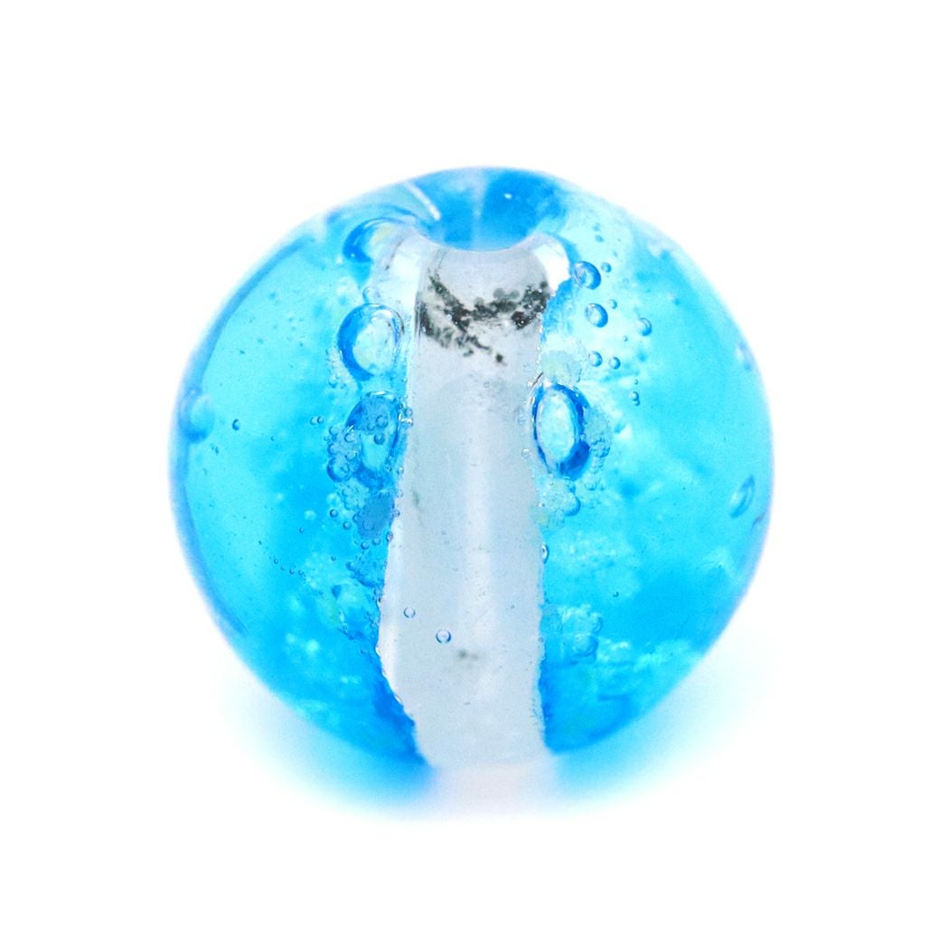 パナリブルー ホタルガラス ビーズ 粒売り 8mm 光る 夜光 バラ売り とんぼ玉 パーツ 沖縄 お土産 パナリ島